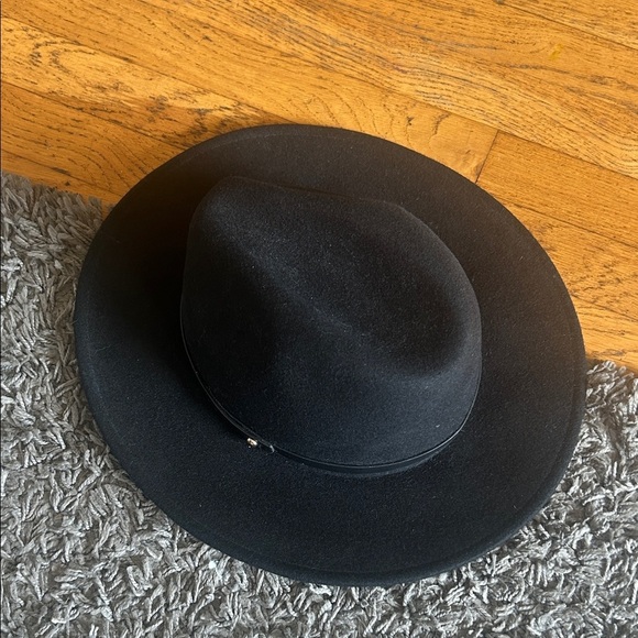 Free People Wool Black Hat Fedora One Size with Black Band main image 14